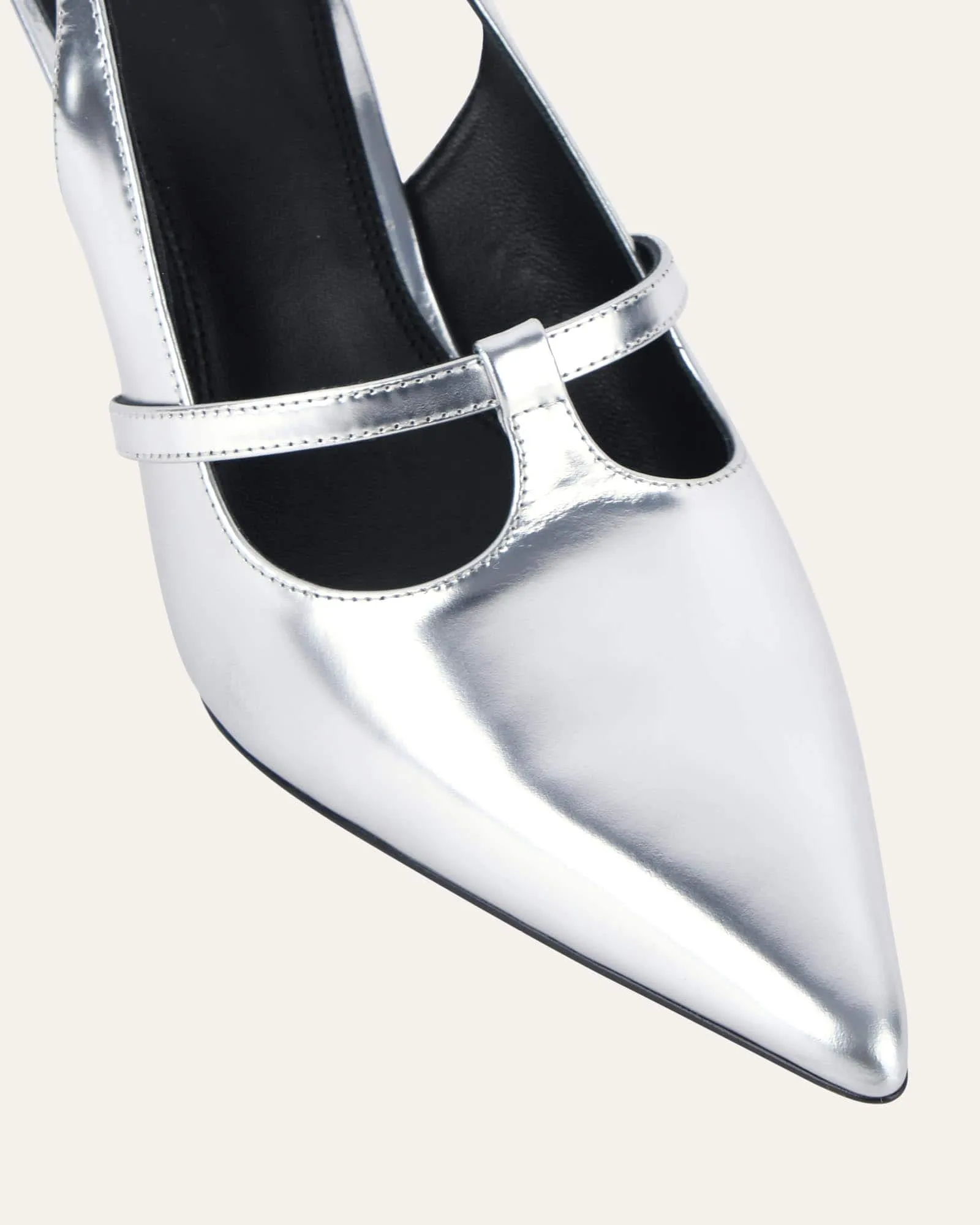 ABIGAIL HIGH HEELS SILVER LEATHER