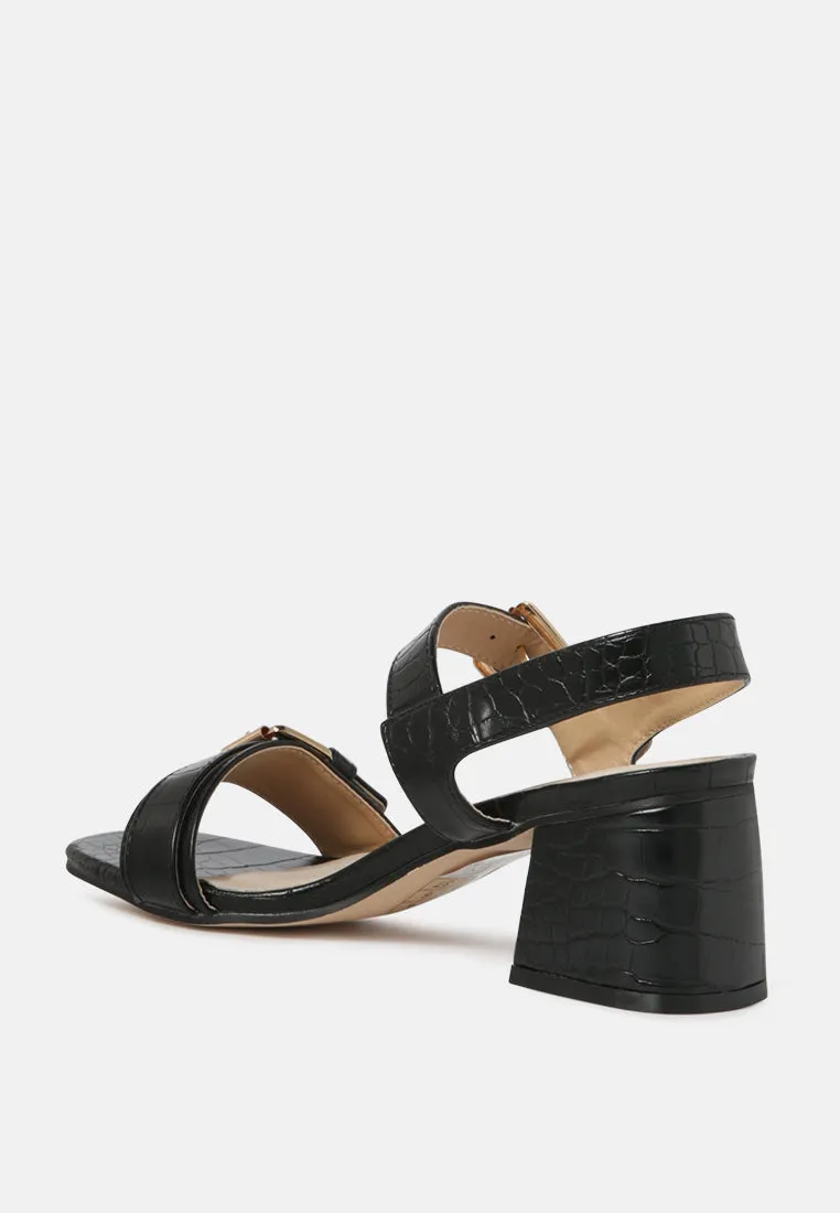 Amara Croc Textured Slingback Sandals