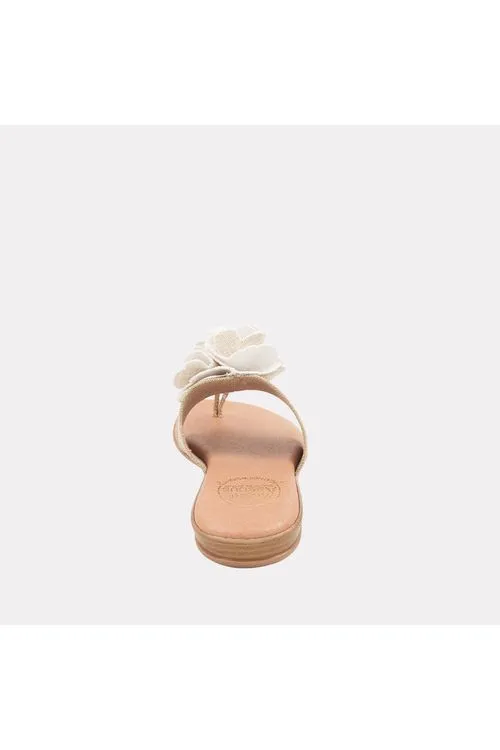 André Assous Nara Featherweights ™ Elastic Flip Flop Sandals | Beige/Platino