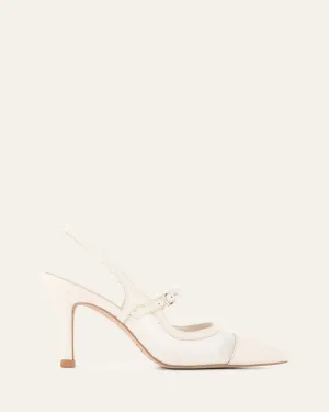 ASCOT HIGH HEELS OFF WHITE MESH