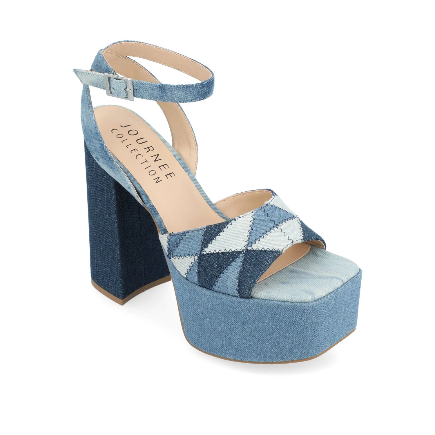 ASHERBY STRAPPY HEELED SANDALS IN FABRIC