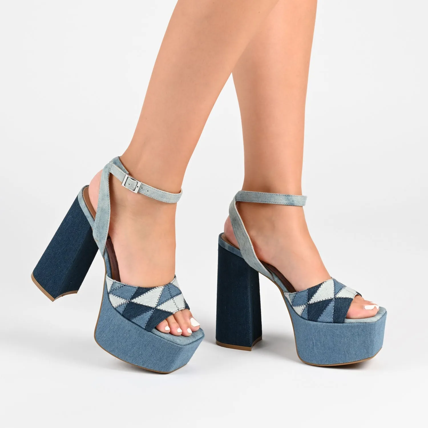 ASHERBY STRAPPY HEELED SANDALS IN FABRIC