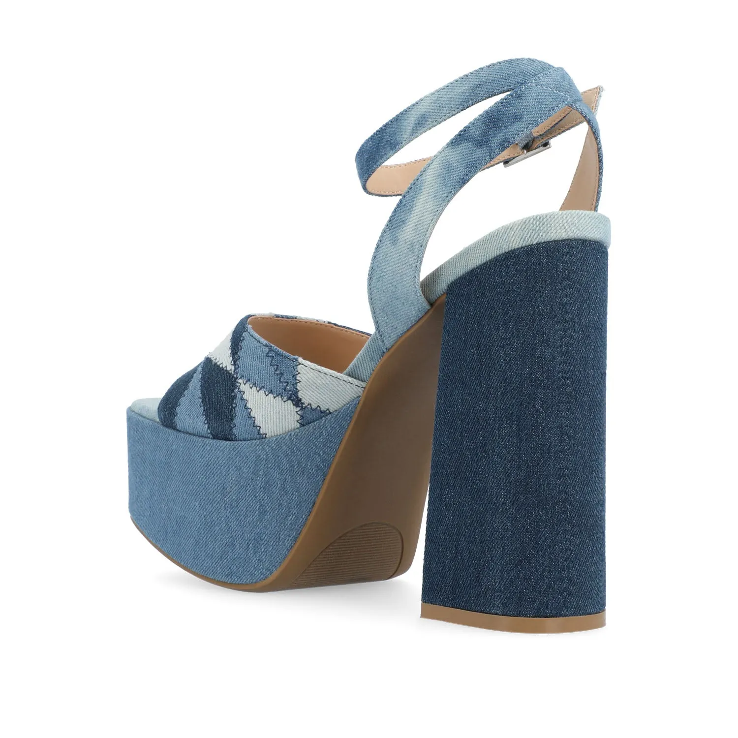 ASHERBY STRAPPY HEELED SANDALS IN FABRIC