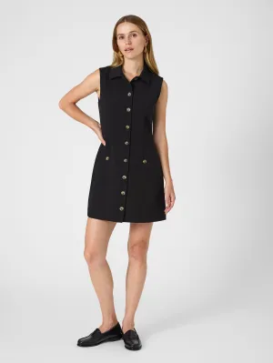 Azra Twill Sleeveless Button Down Dress