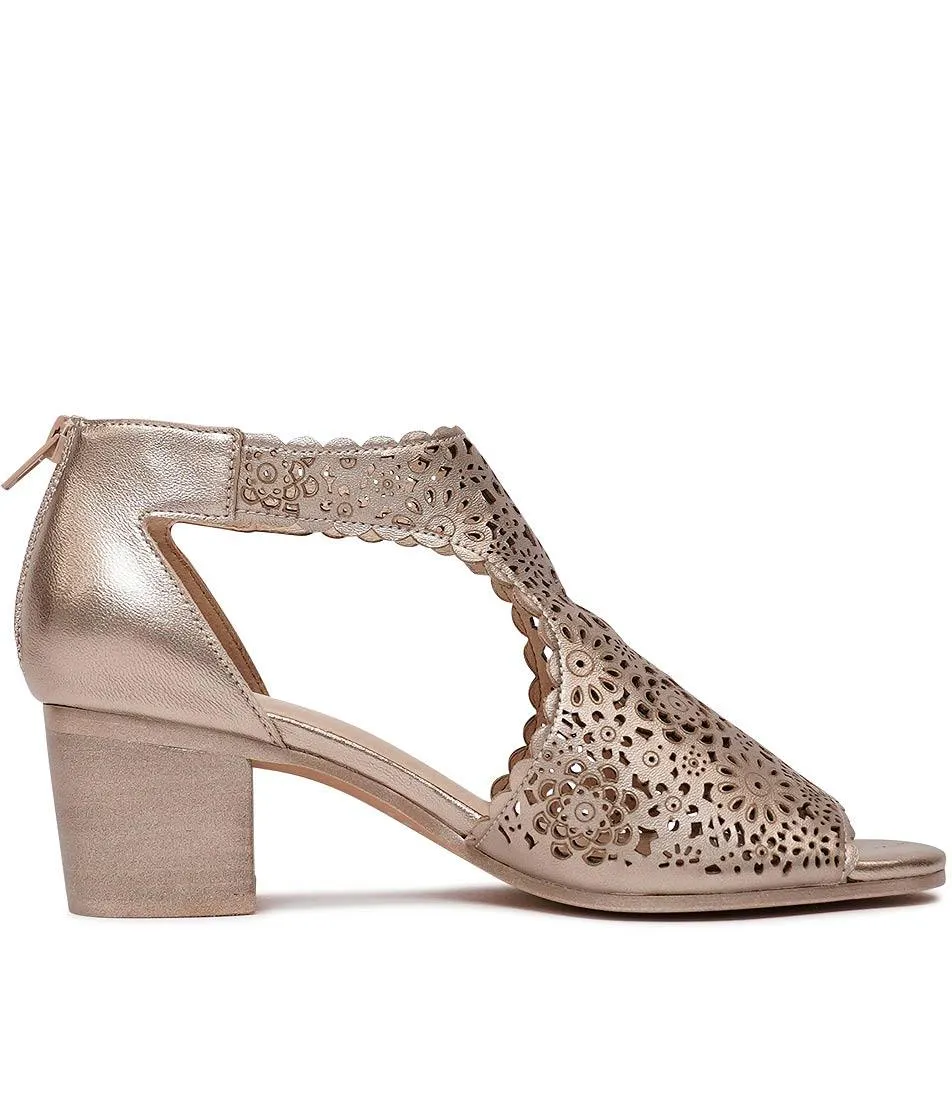 Bames Champagne Leather Heels