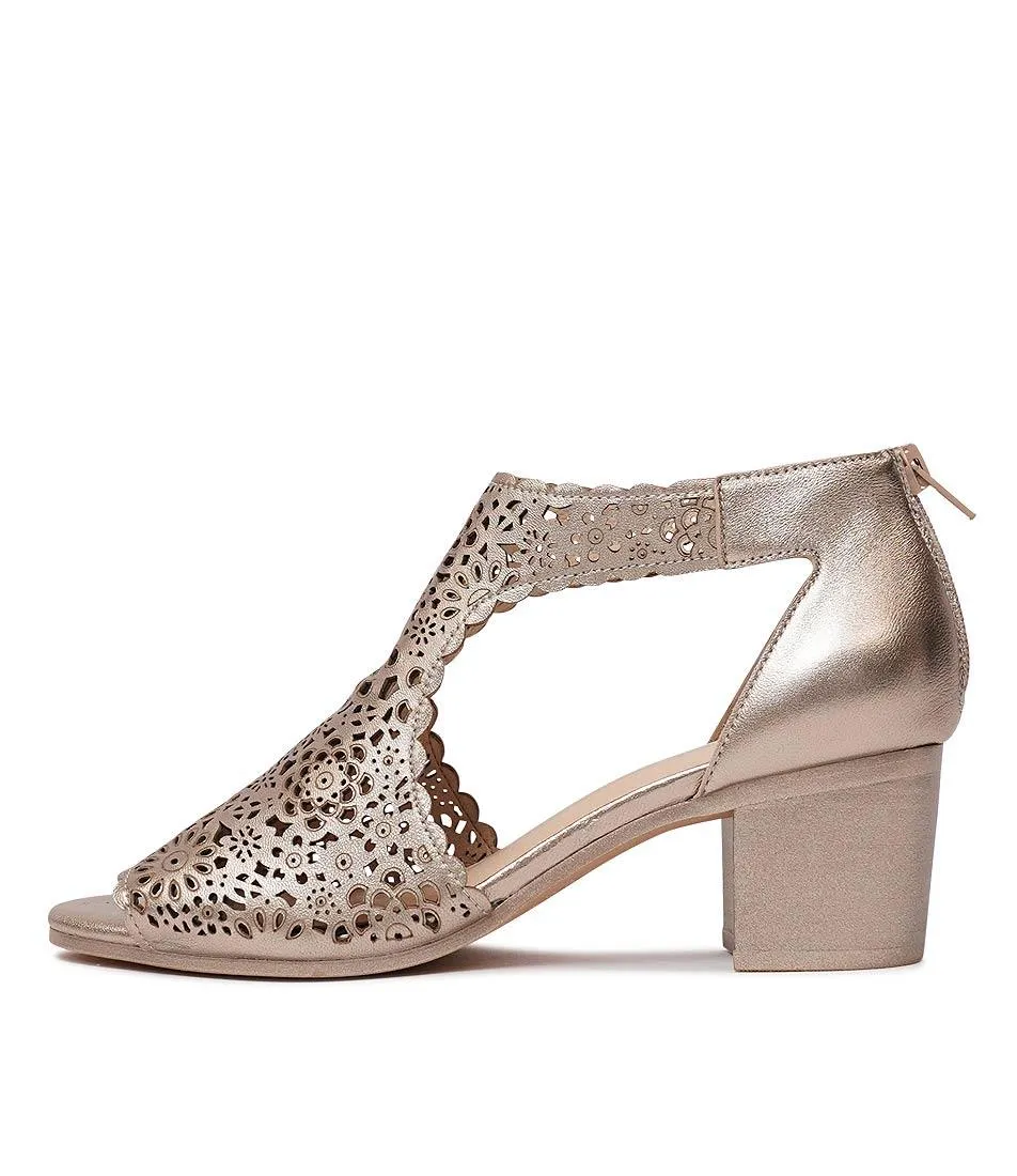 Bames Champagne Leather Heels