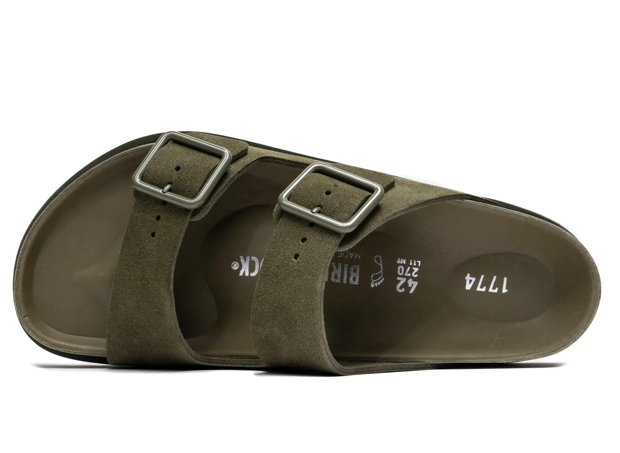 Birkenstock 1774 Arizona Suede/Leather in Moss Green