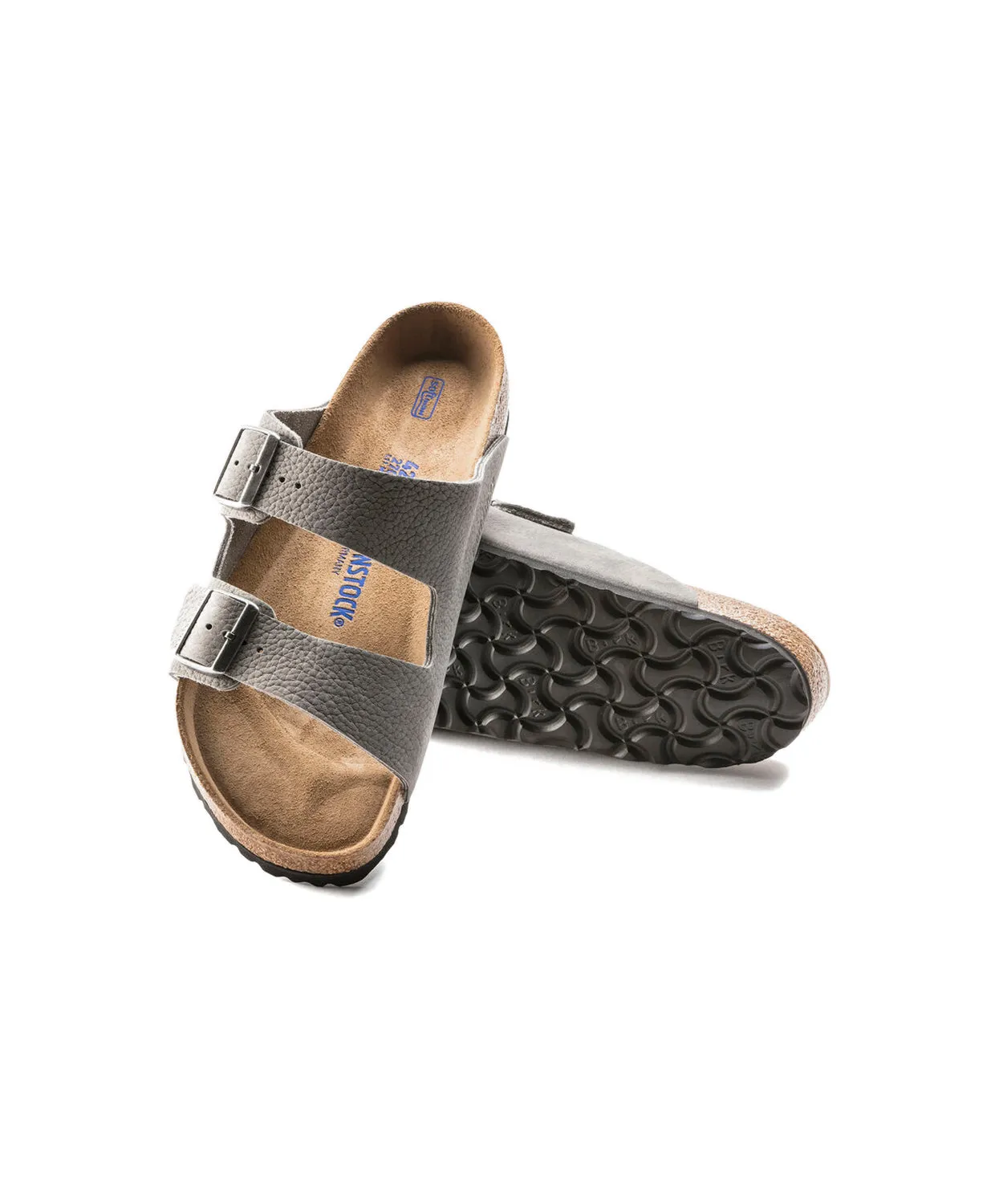 Birkenstock Arizona Nubuck Leather Desert Buck Whale Grey Sandals