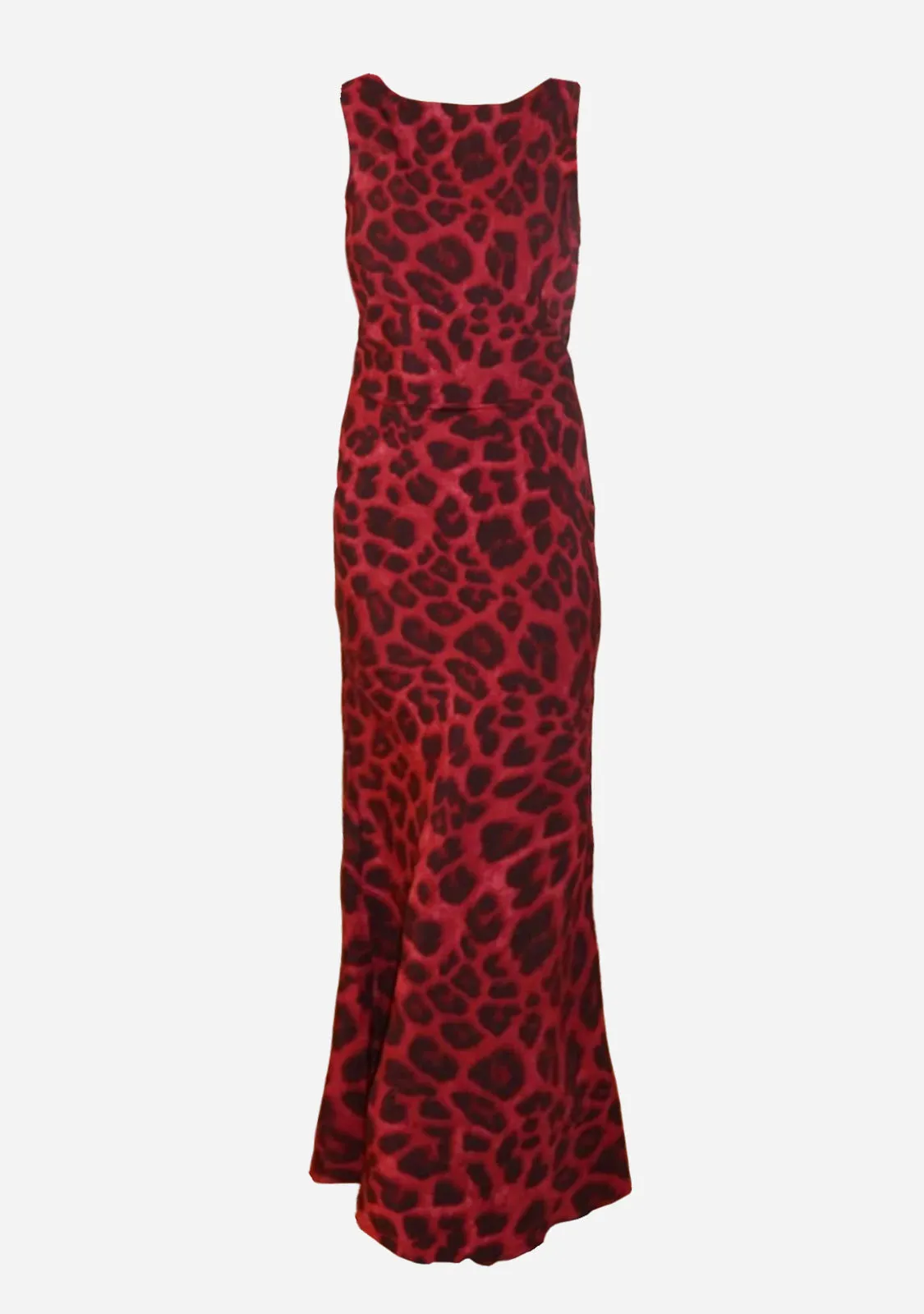 Boatneck Leopard Print Maxi Dress