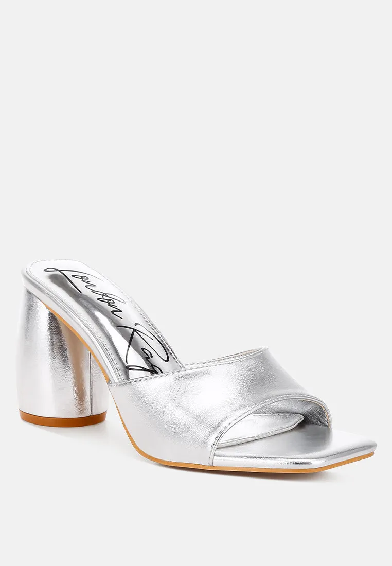 Bumblin Metallic Faux Leather Slip On Sandals