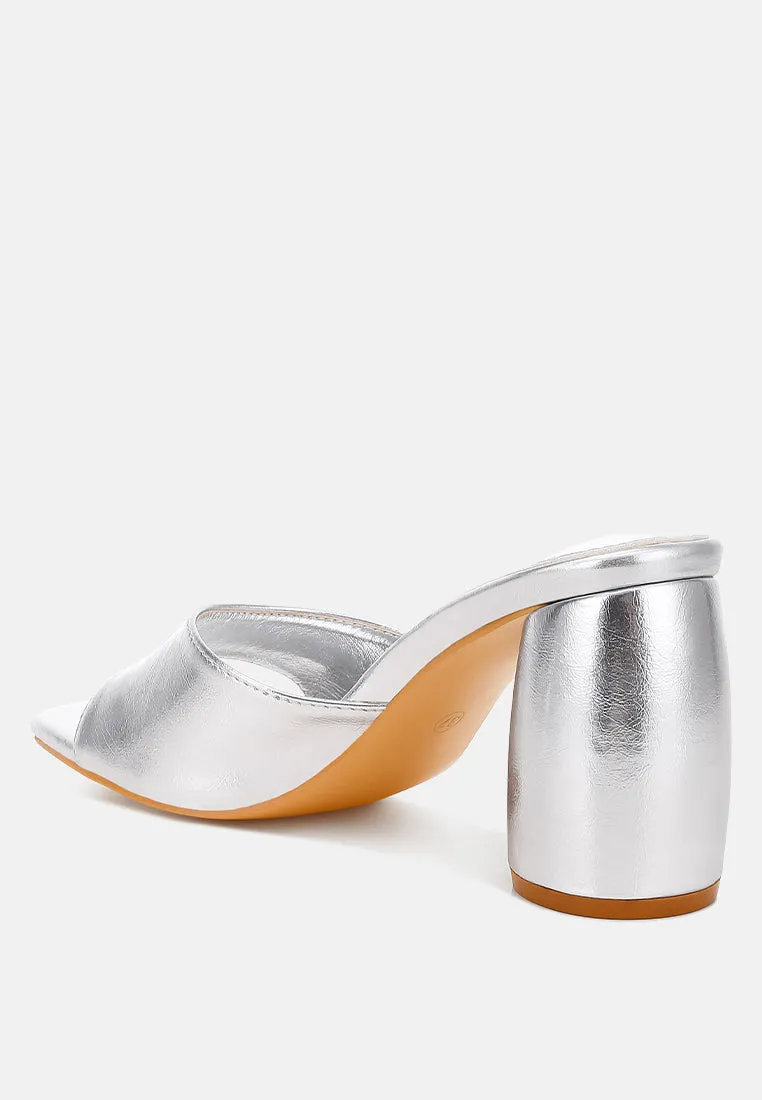 Bumblin Metallic Faux Leather Slip On Sandals