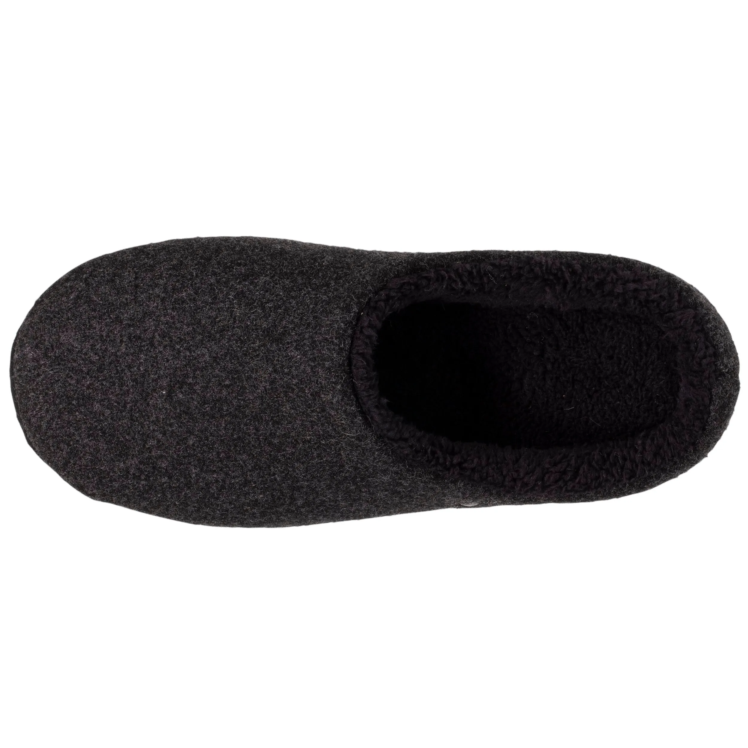 Chaussons mules flanelle Homme Noir chiné