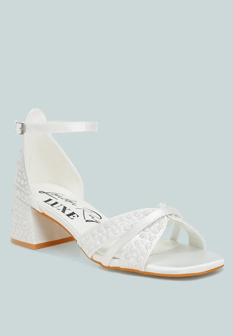 Cinnabon Pearl Embellished Strappy Sandals