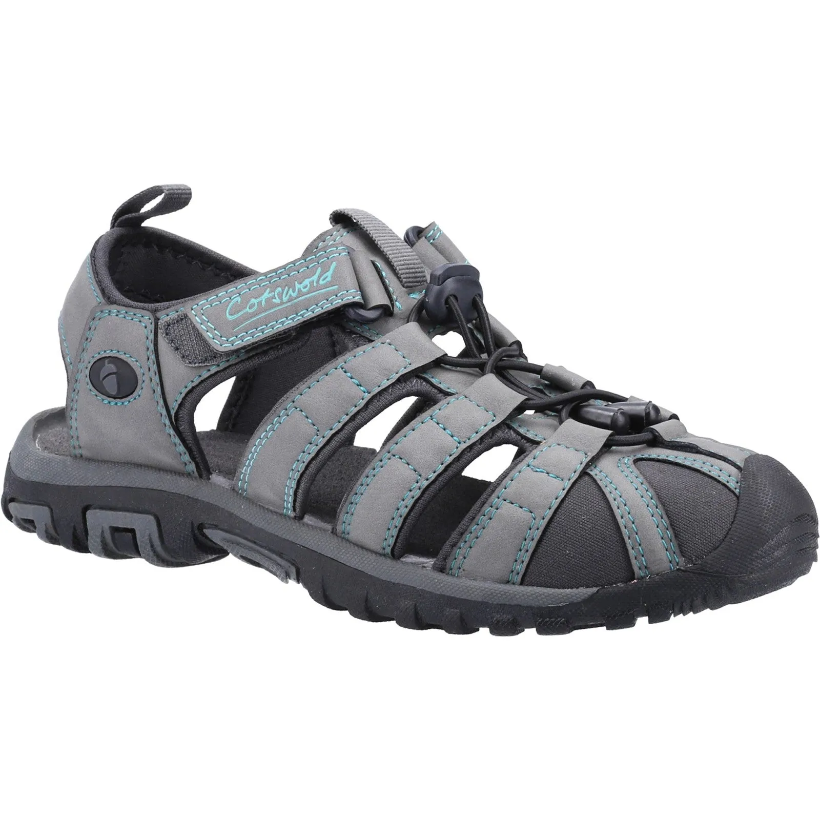 Colesbourne Recycled Sandals Grey/Turquoise