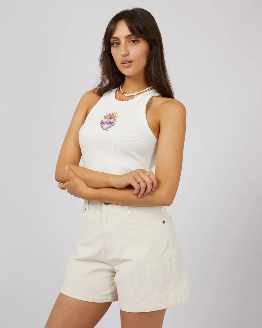 Daria Rib Baby Tank | Vintage White