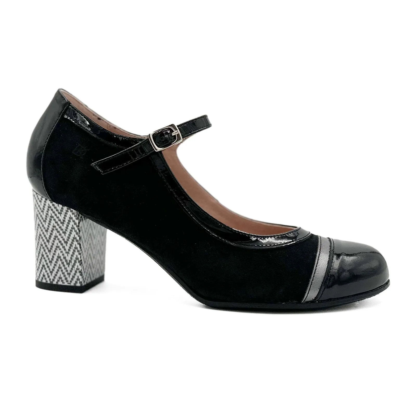 Dorking Rodin D9092 Heeled Mary Jane (Women)-  Black Anthracite