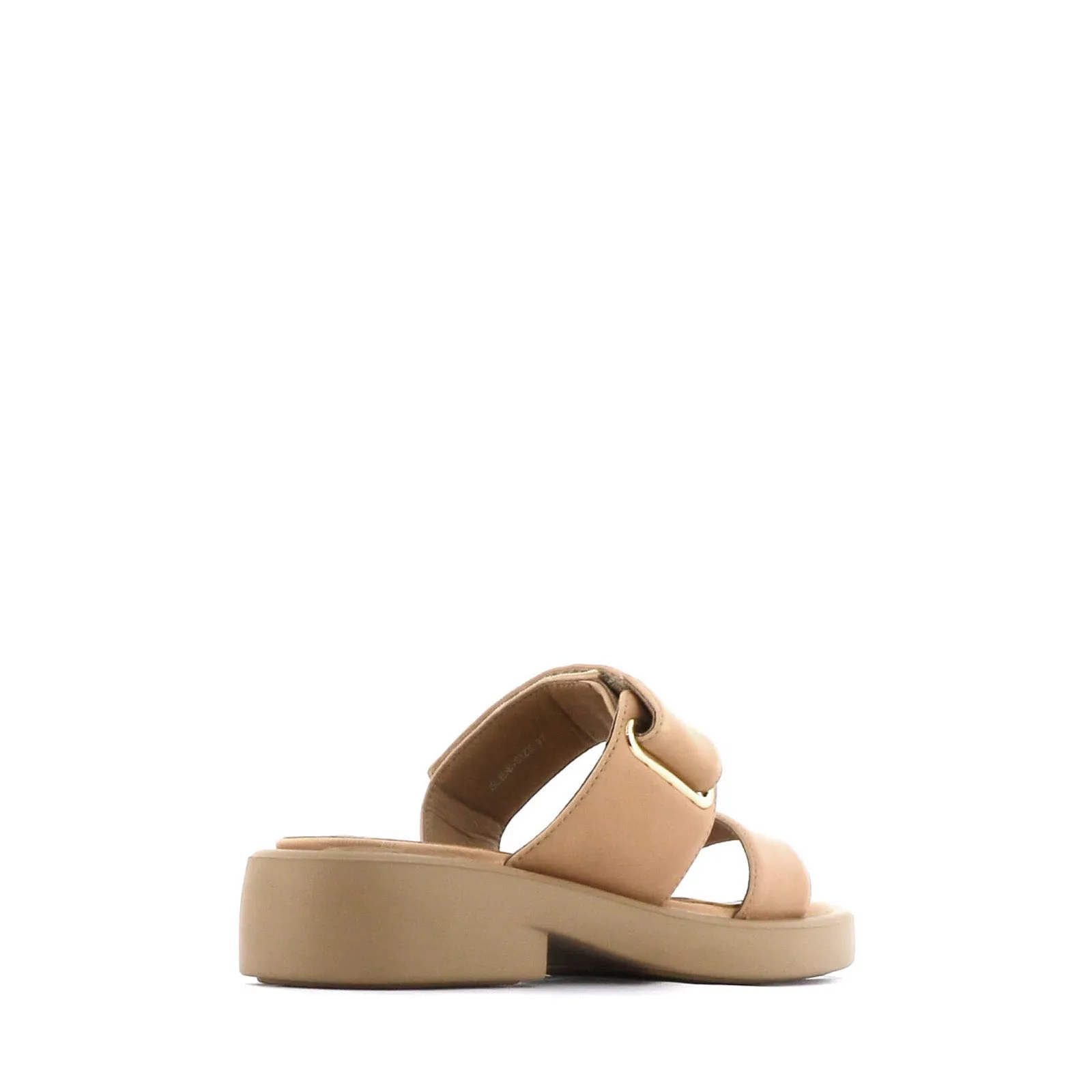 ELENI LEATHER HEEL SLIDE SANDALS