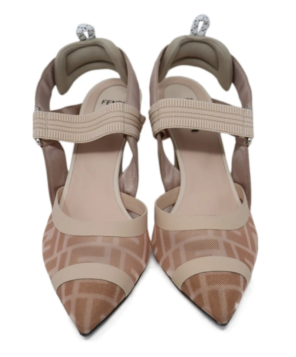 Fendi Neutral Mesh Heels sz 9