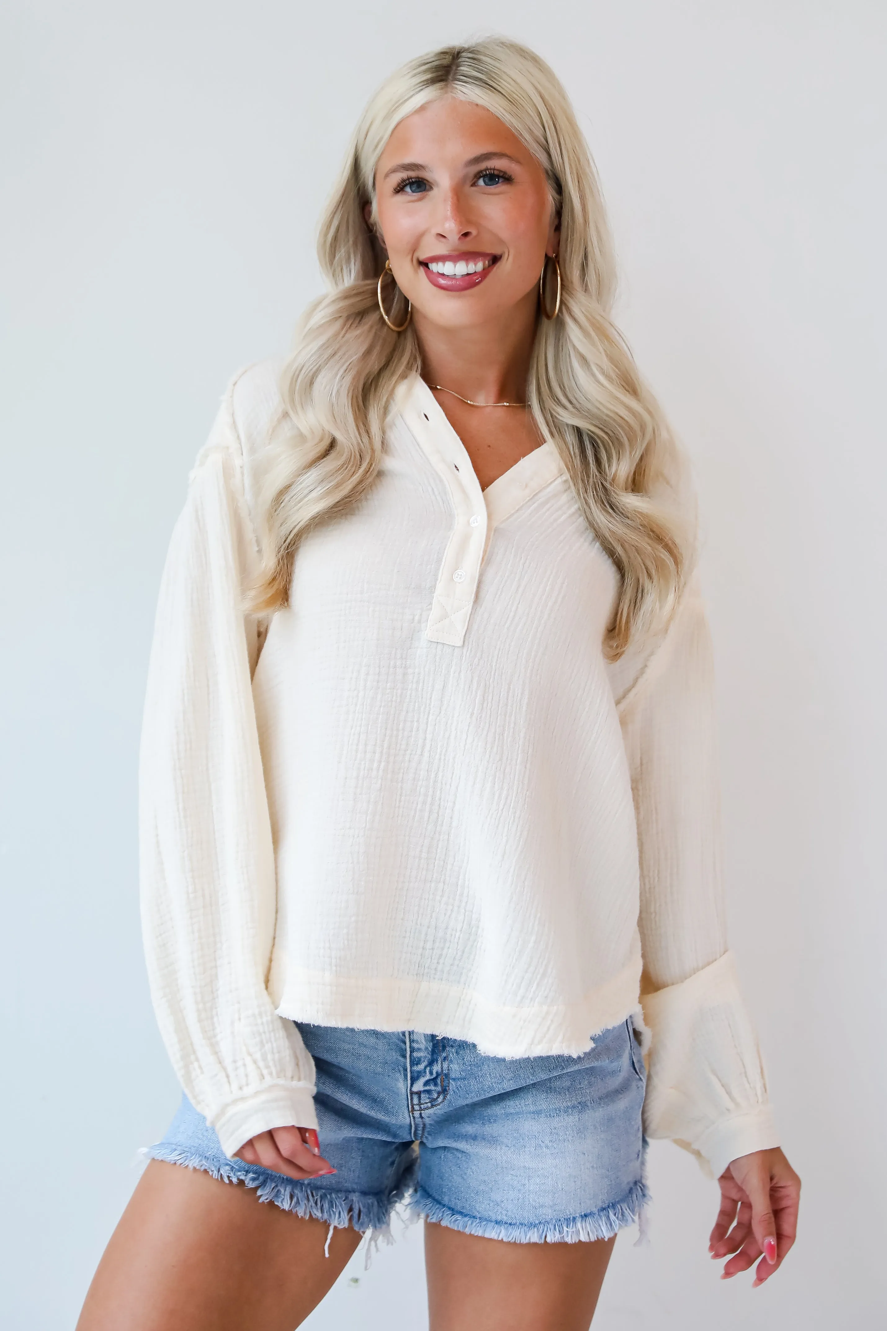 FINAL SALE - Seeking Oasis Linen Blouse