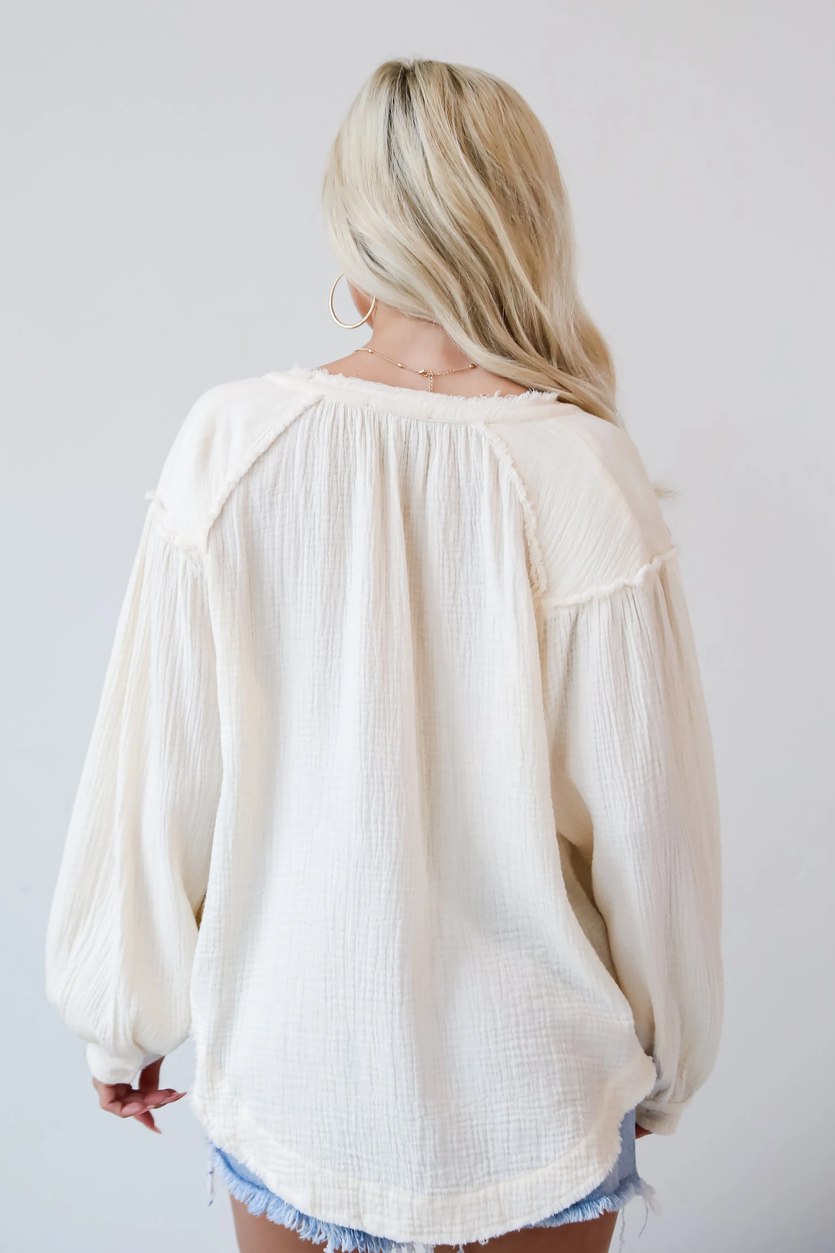 FINAL SALE - Seeking Oasis Linen Blouse