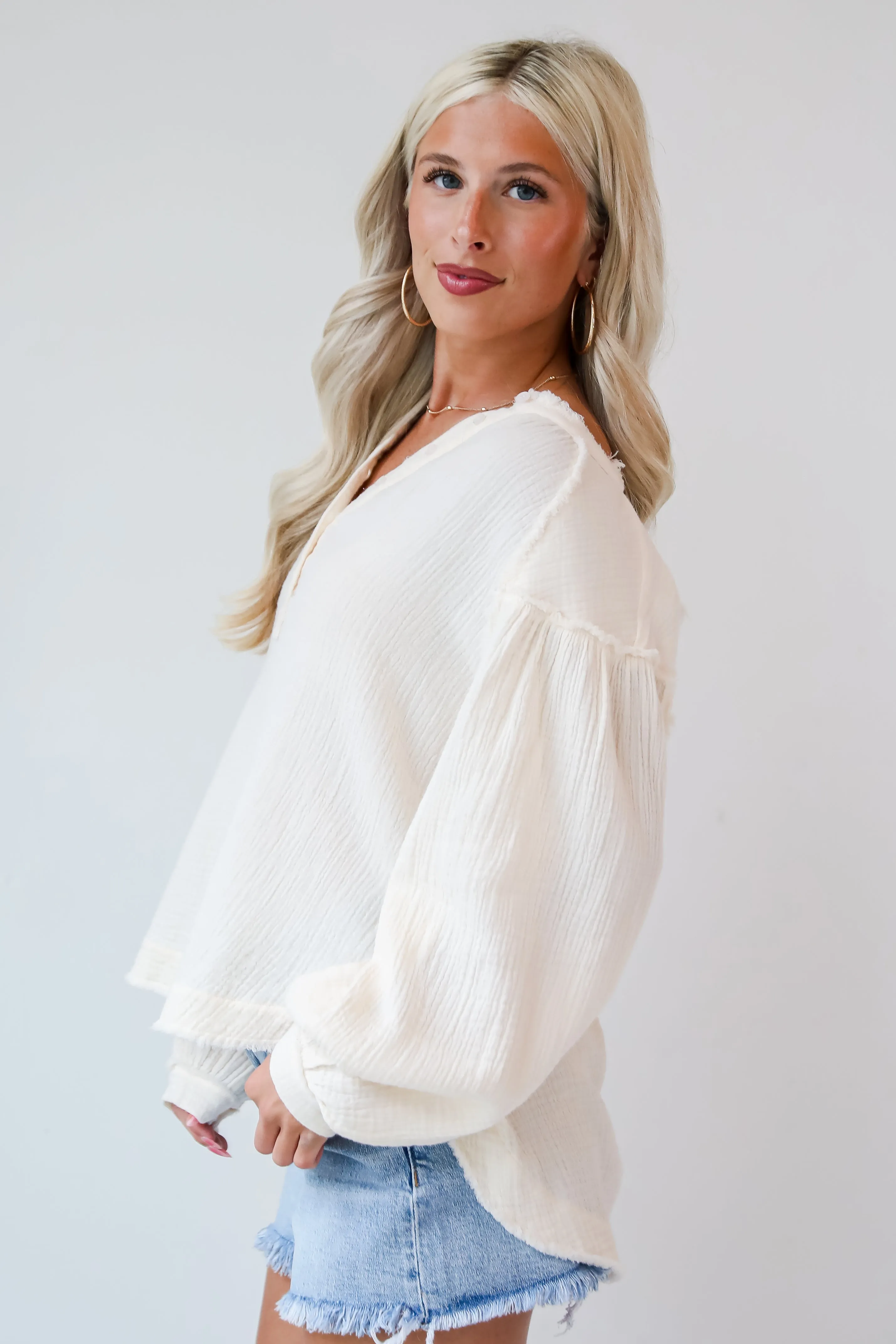 FINAL SALE - Seeking Oasis Linen Blouse