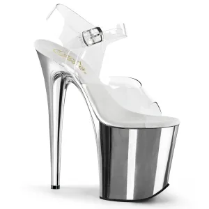 Flamingo-808 Silver Chrome, 8" Heels (Speed Heels)