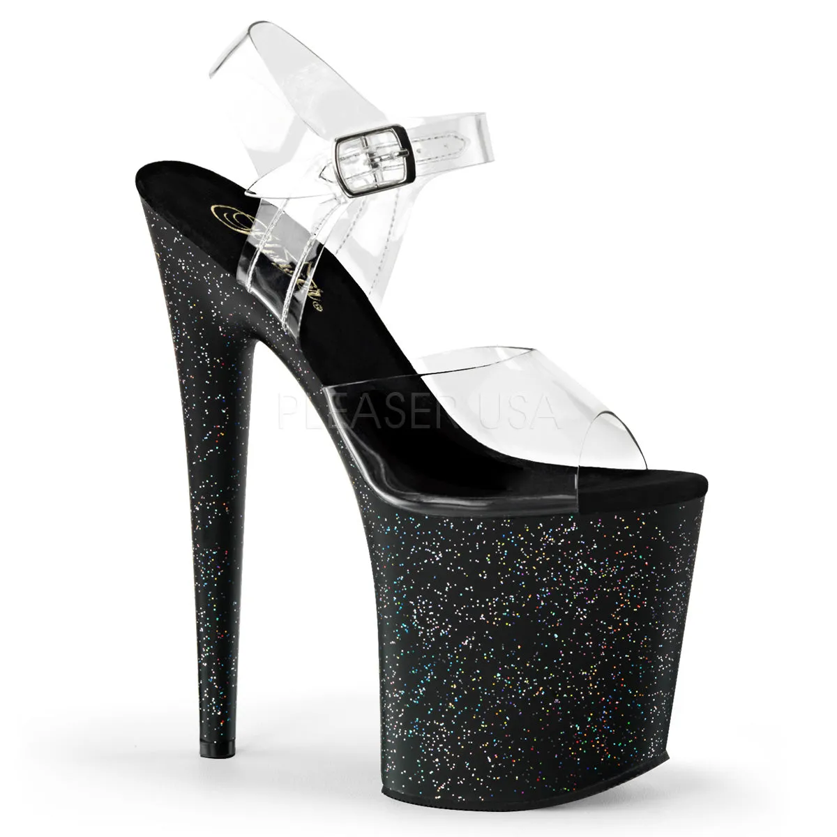 Flamingo-808MG Black, 8" Heels