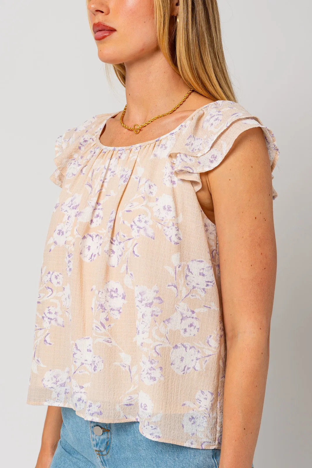 Freda Double Sleeve Floral Top