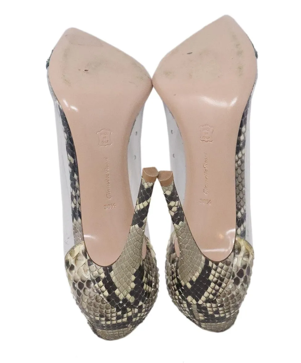 Gianvito Rossi Snakeskin Clear Heels sz 8.5