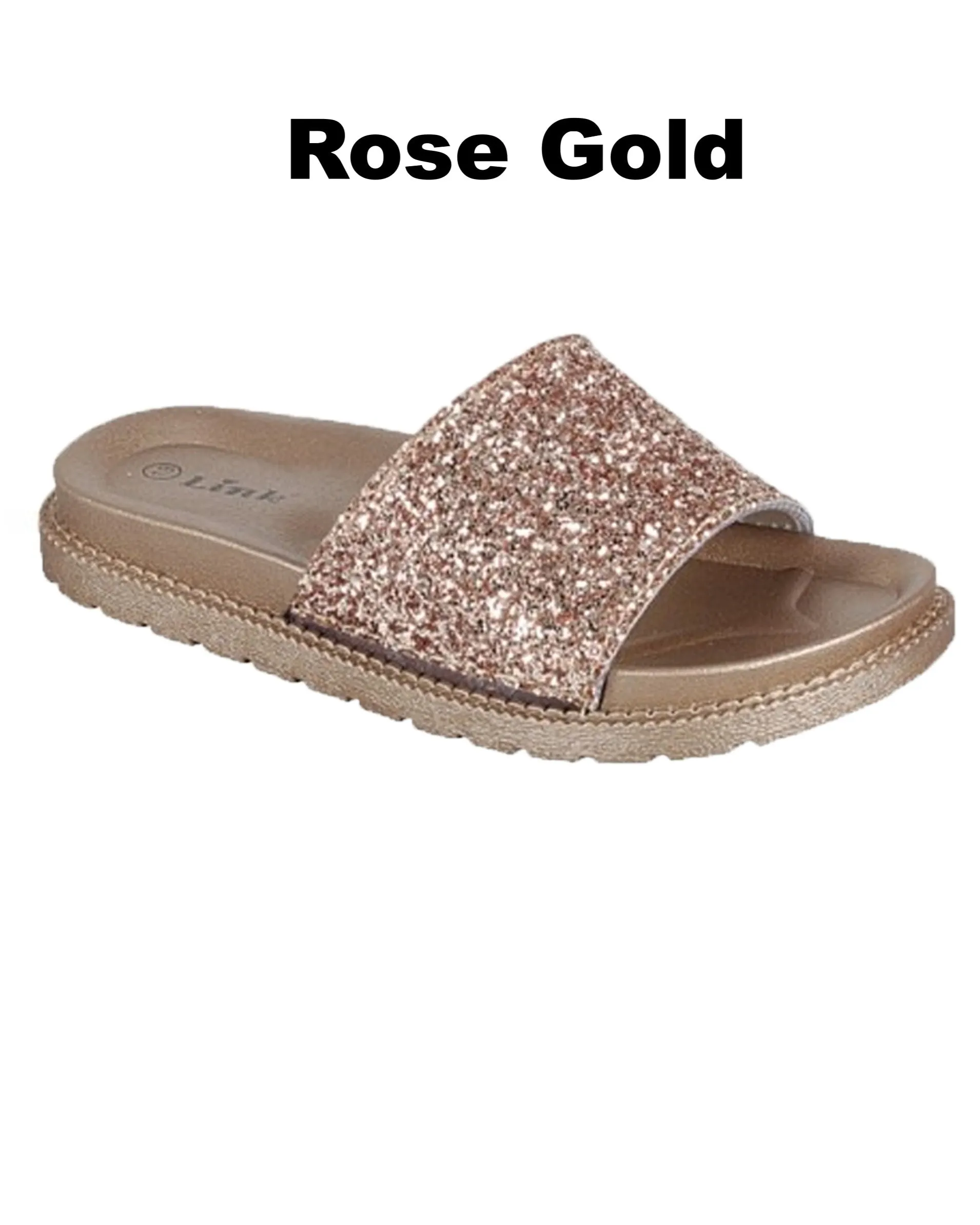 Glitter Slide Sandals - Women