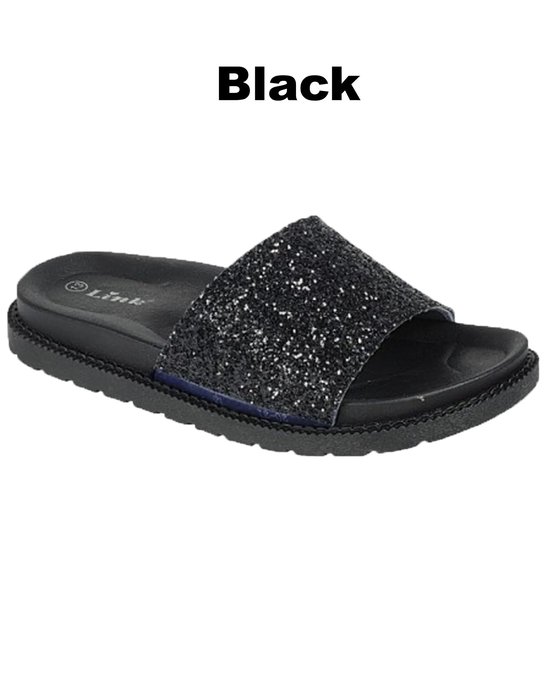 Glitter Slide Sandals - Women