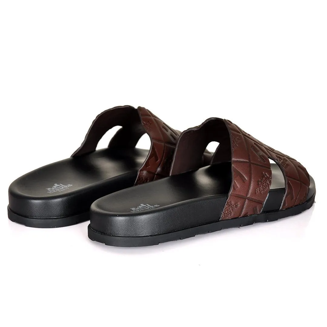 Herm Paris Created Logo Leather Ultralightweight Slippers