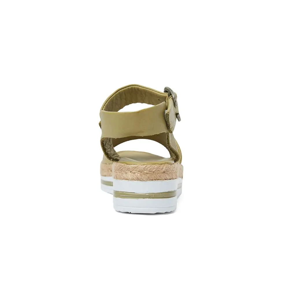 Holiday Espadrille in Khaki Leather