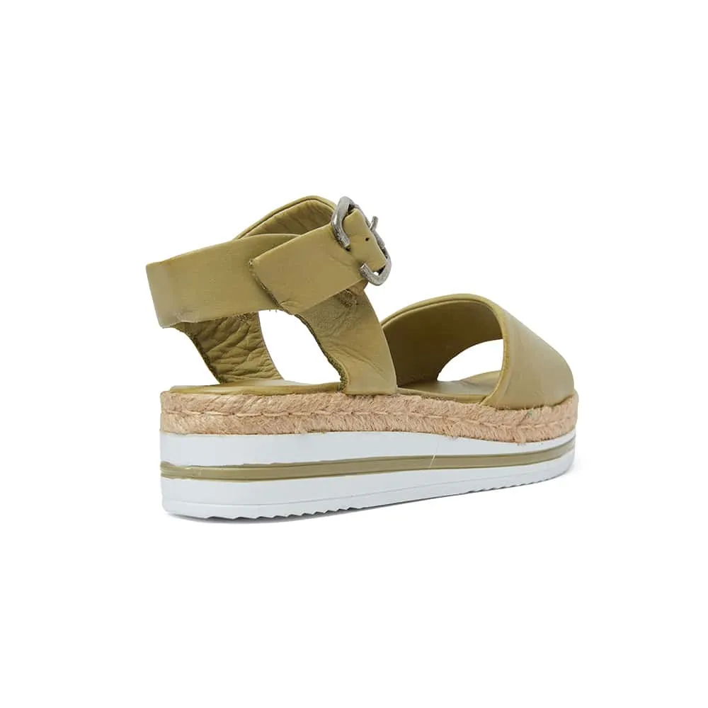 Holiday Espadrille in Khaki Leather