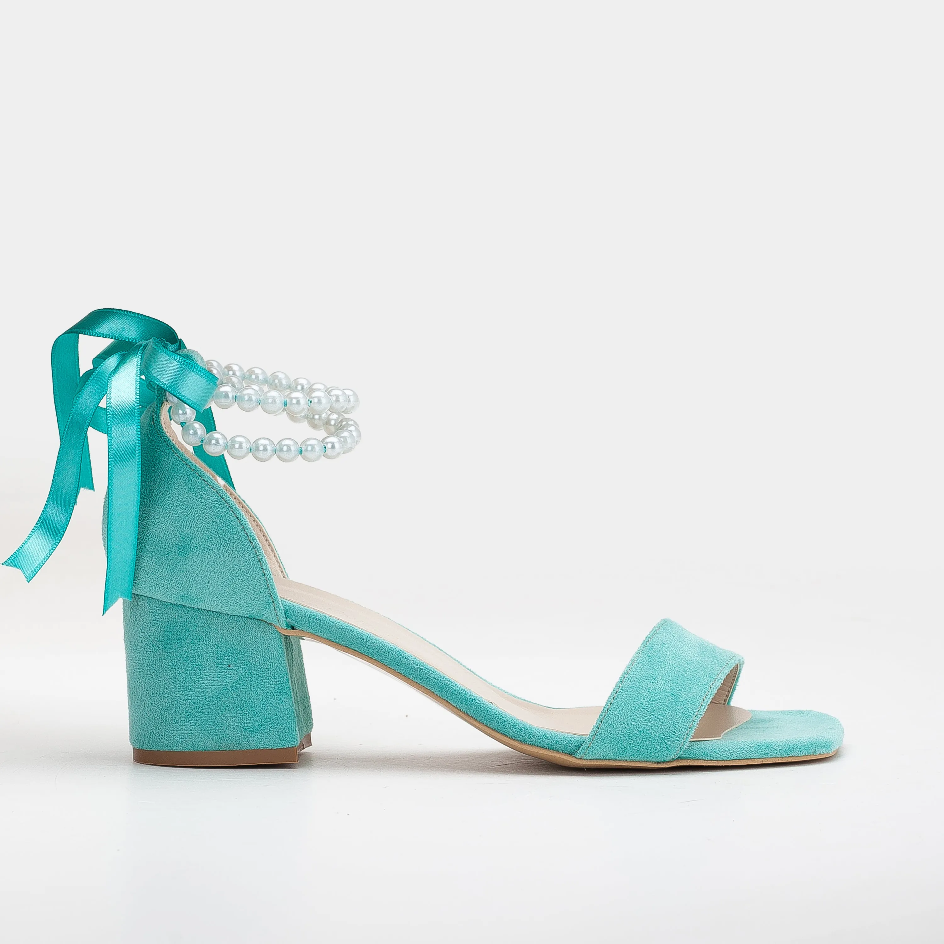 Illy - Aqua Blue Bridal Shoes with Pearls