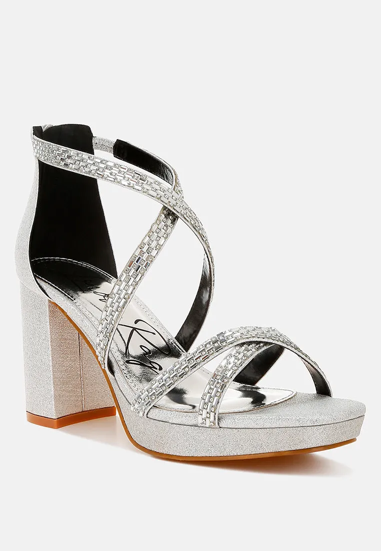 Infatuated Rhinestones Embellished Strappy Sandals