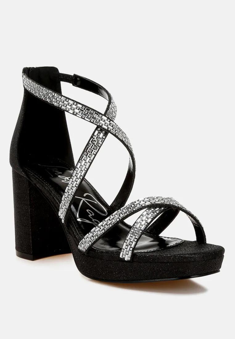 Infatuated Rhinestones Embellished Strappy Sandals