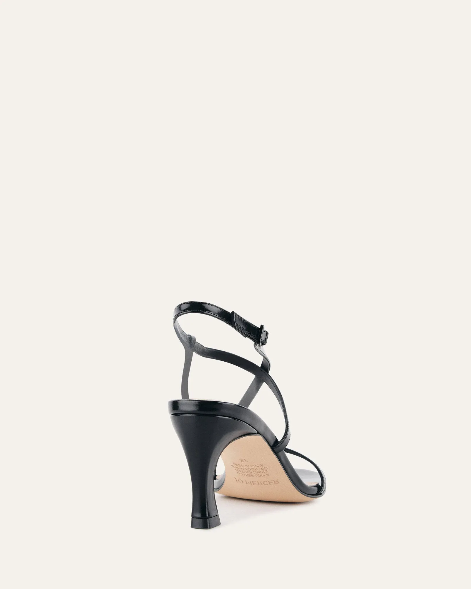 JOCKEY HIGH HEEL SANDALS BLACK LEATHER