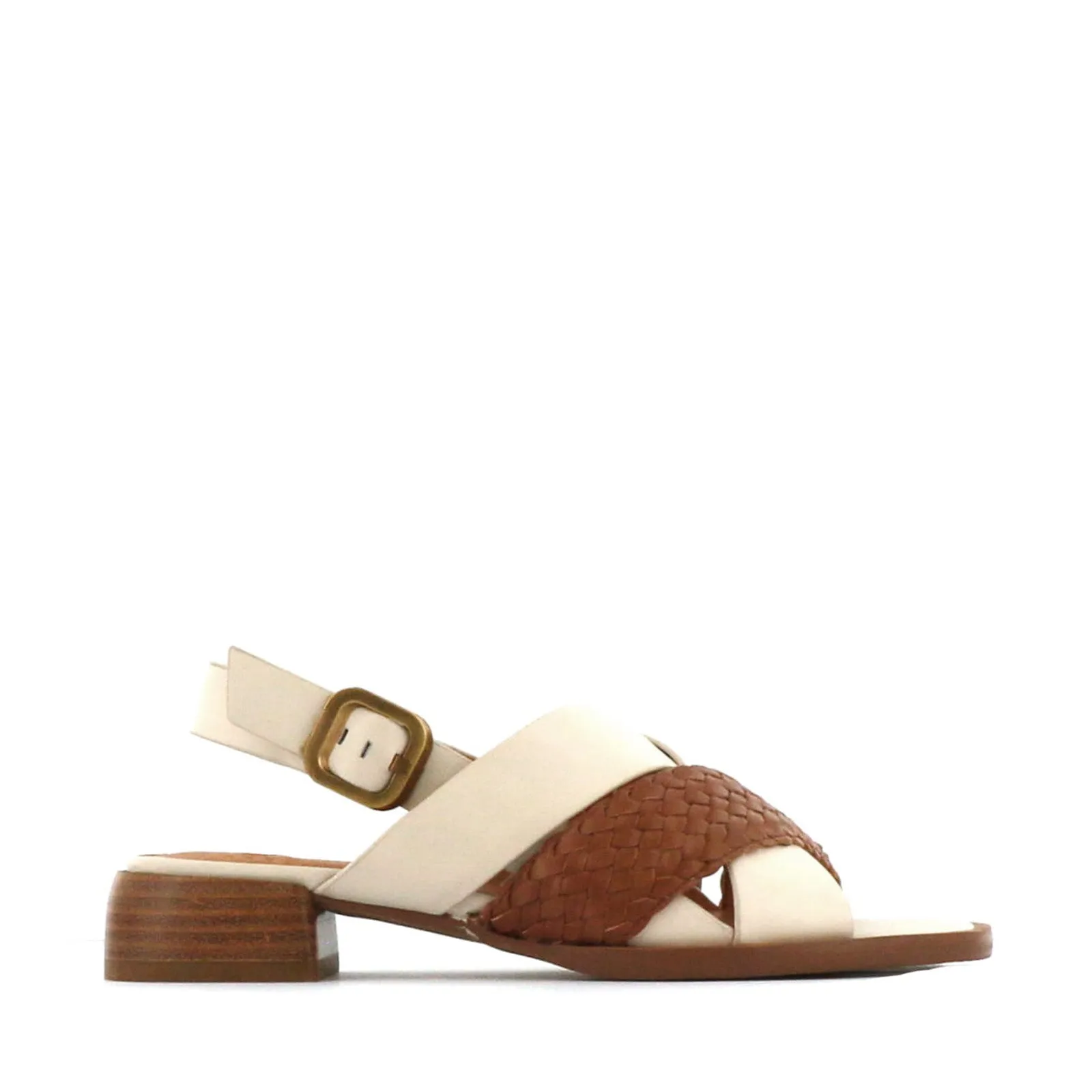 LATICIA LEATHER BLOCK HEEL SANDALS