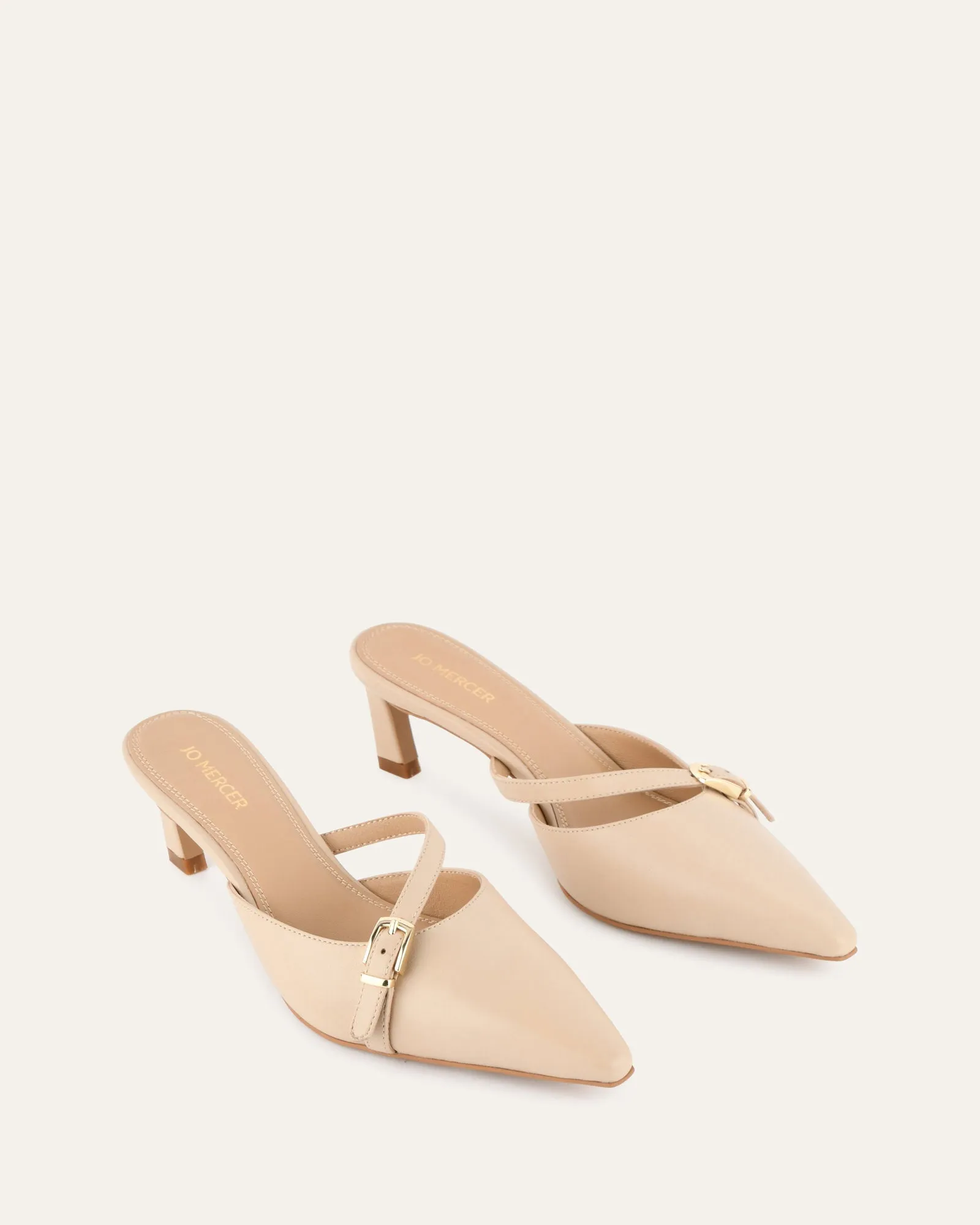 LEONA LOW HEELS SHOE SAND LEATHER