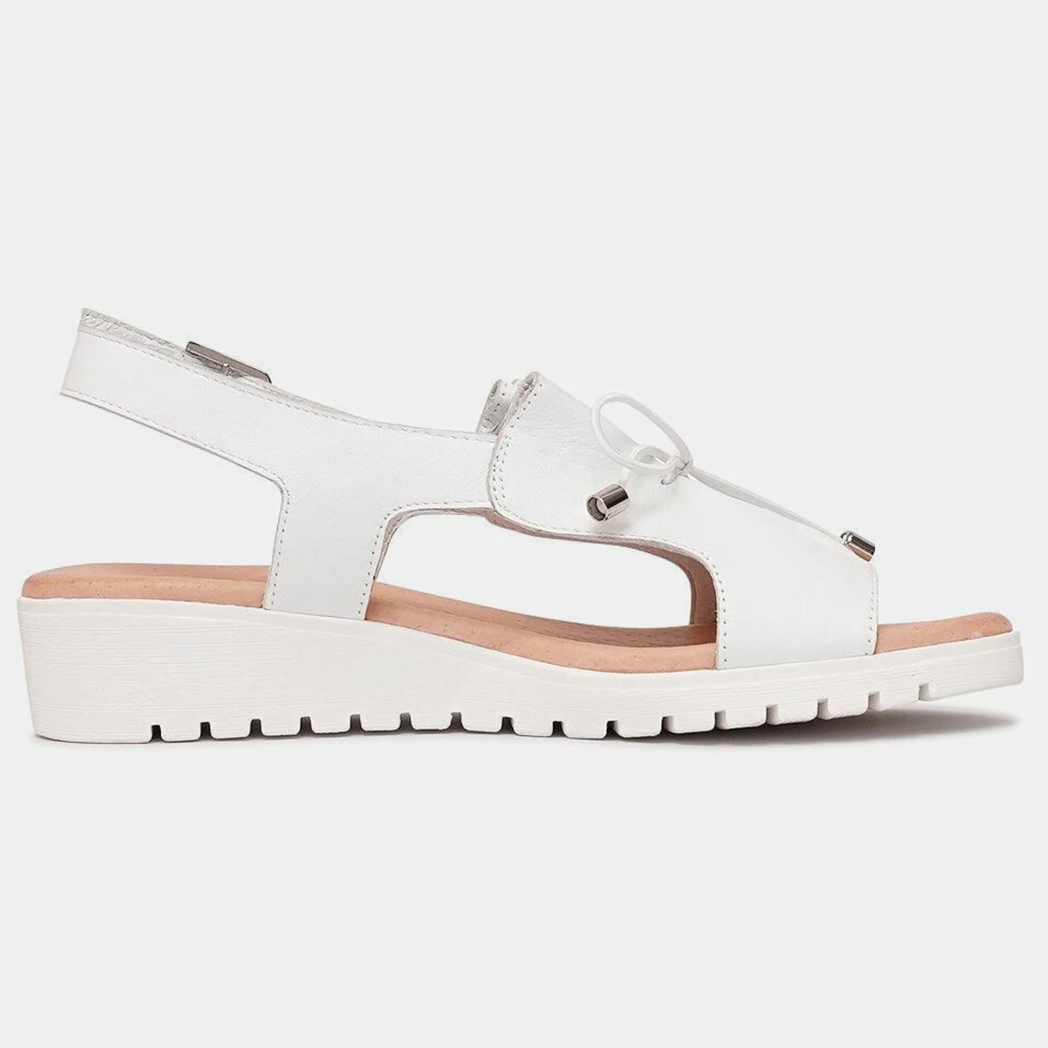 Malika White Leather Sandals