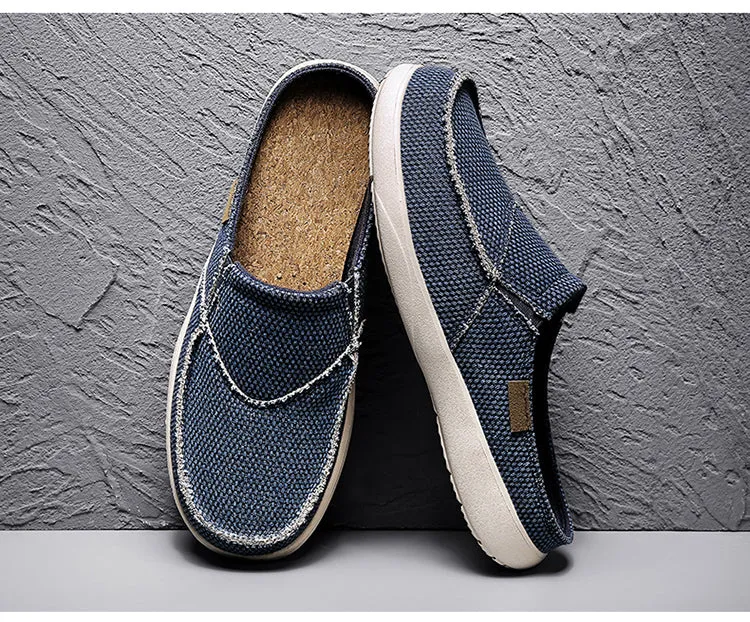 Men's Canvas Casual Half Slippers Lightweight Comfortable Loafer   Fashion slippers