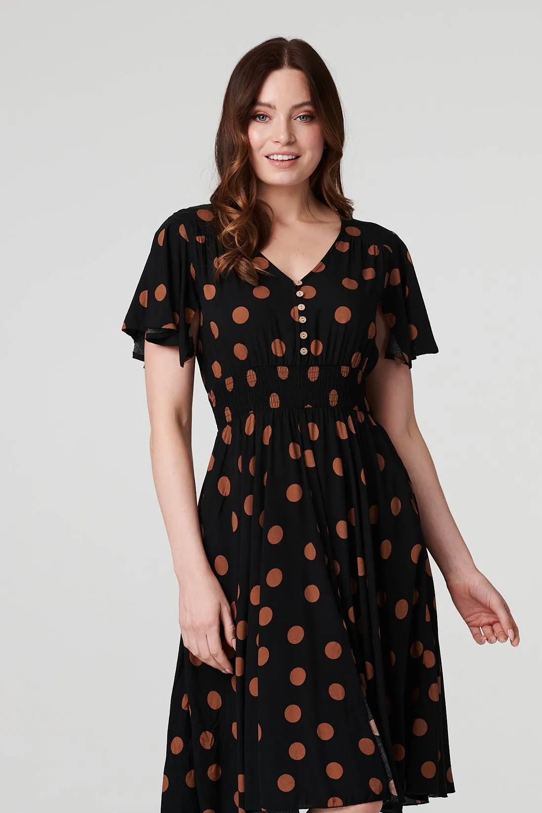 Polka Dot Fit & Flare Short Dress