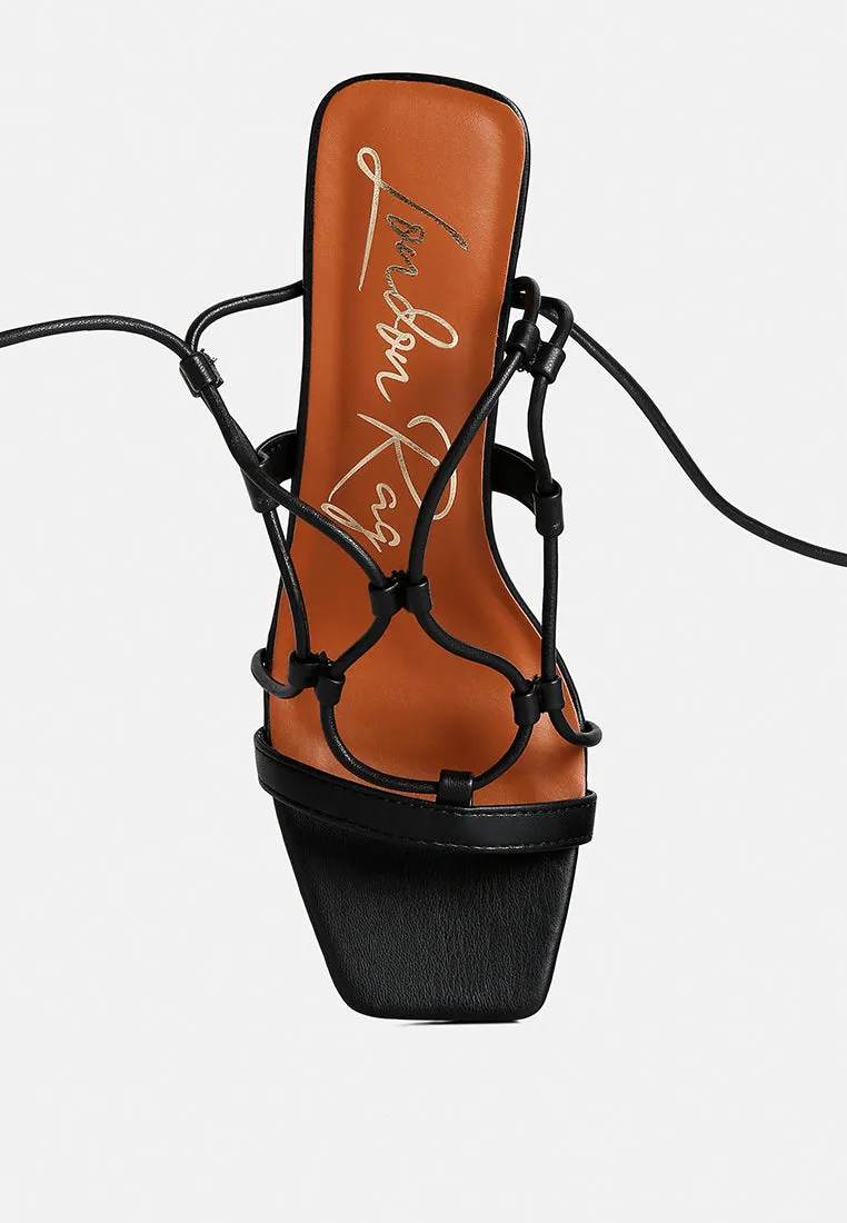 Provoked Lace Up Block Heeled Sandals