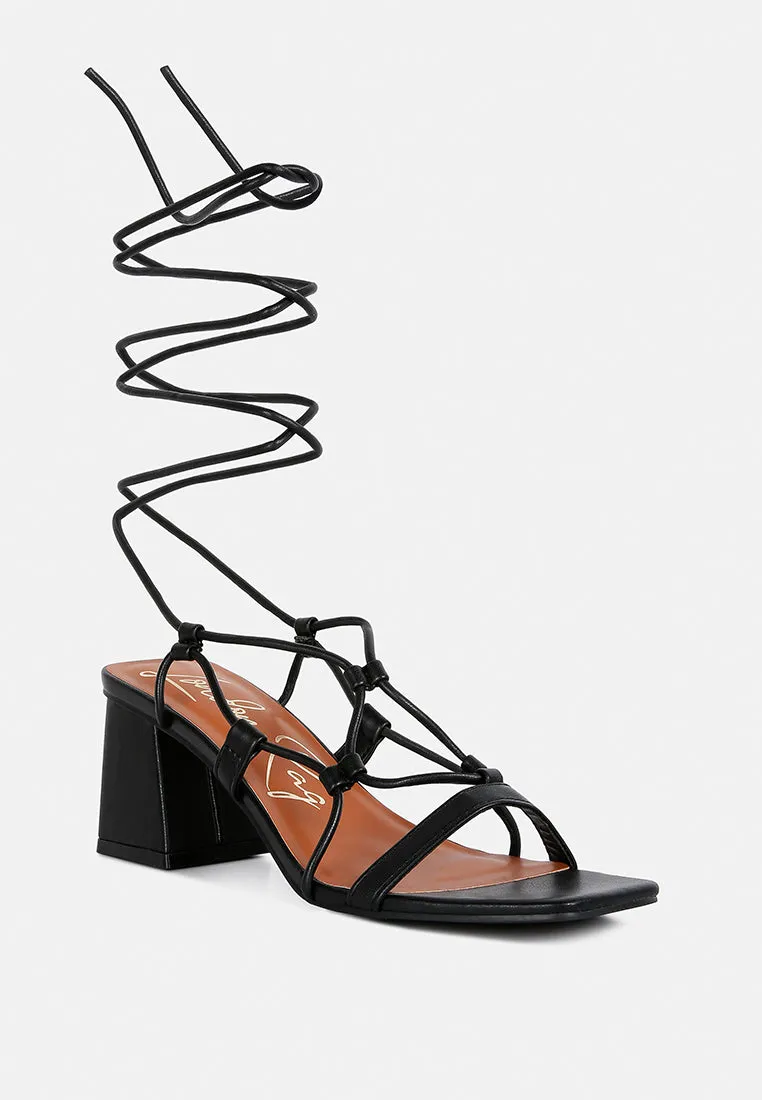 Provoked Lace Up Block Heeled Sandals