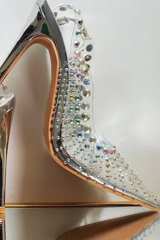 Rhinestone Clear Heels