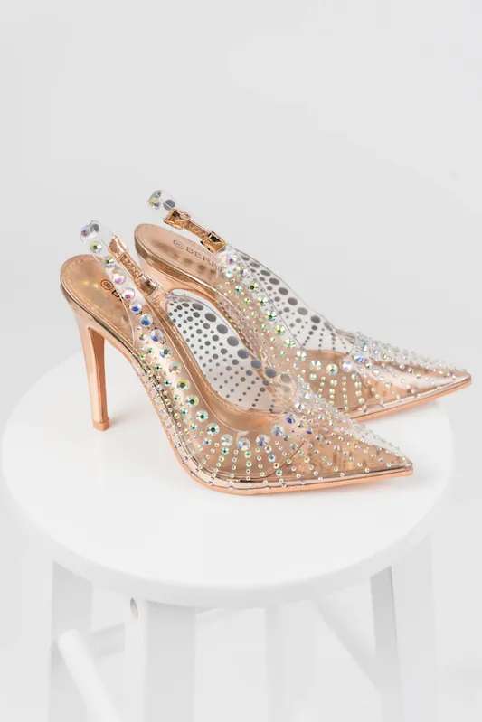 Rhinestone Clear Heels