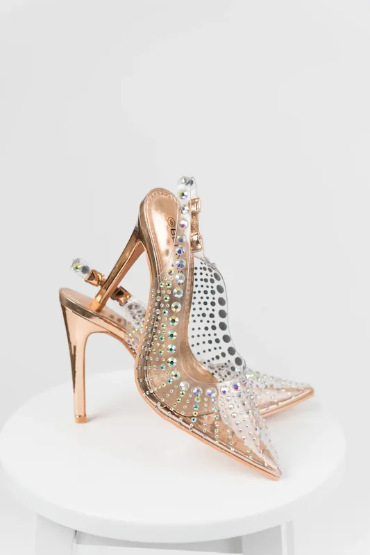 Rhinestone Clear Heels