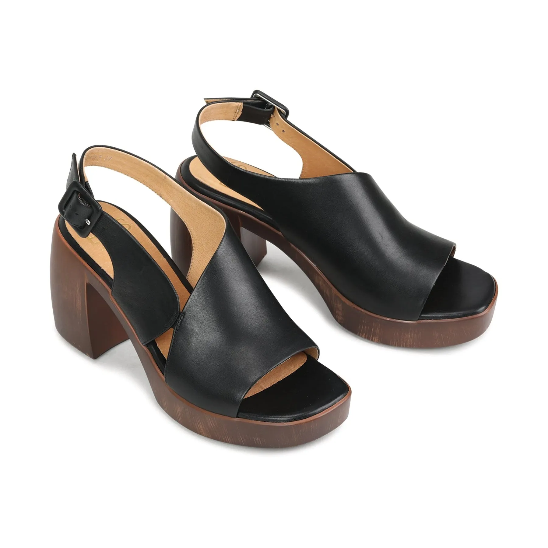 SPICER  LEATHER BLOCK HEEL SANDALS