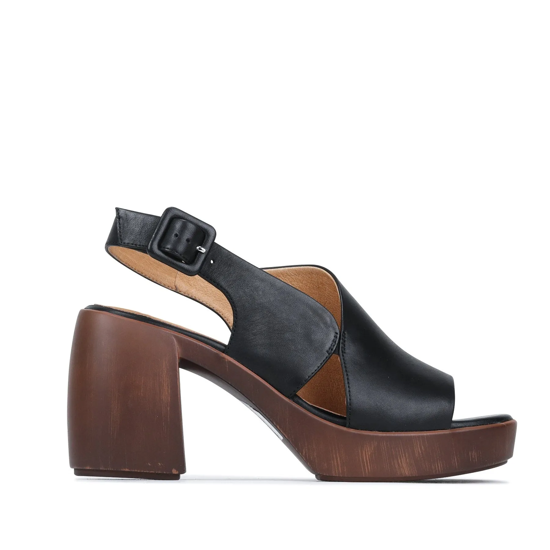 SPICER  LEATHER BLOCK HEEL SANDALS